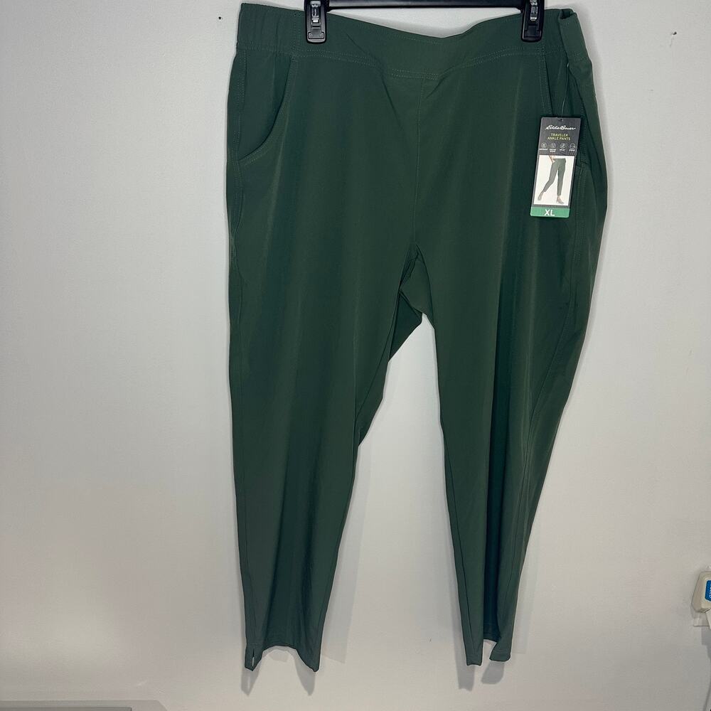 NWT! Eddie Bauer Traveler Ankle Pants, Green, Size XL Women's - Picture 1 of 8